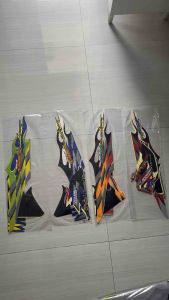 STIKER STRIPING LIS LES BODY HONDA SUPRA FIT R 2006 API HITAM MERAH