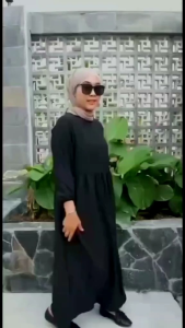 Bavin Midi Dres Crinkel Premium Size L XL XXL Super Adem