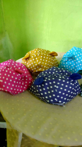 topi anak pulkadot gratis bordir nama