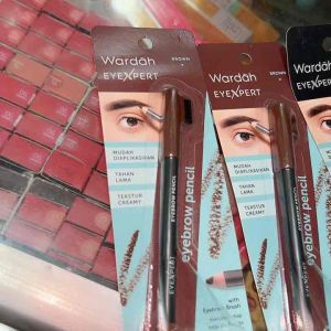 Wardah EyeXpert Eye Brow Black & Brown Waterproof Pensil Alis eye Expert Tahan Lama Air Plus Brus Sikat
