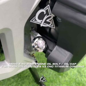 HENG & SC SIAM ENGINE OIL BOLT / OIL CAP FOR CLICK 125 150 V1 V2 & V3 CNC TITANIUM CONCAVE