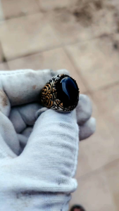 Akik Yaman Hitam asli alpaka handmade Turki ring