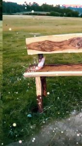 ม้านั่งไม้พฤกษ์ (มีพนักพิงหลัง) #ลายเด่นๆ ลวดลายสีน้ำตาลเข้ม-ดำ สลับกันไปมา เสน่ห์ของไม้พฤกษ์ ทำ