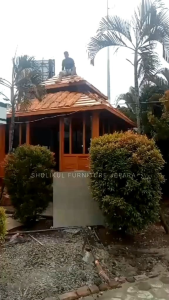 Gazebo Musholla Kayu Mahoni Ukuran 4m x 4m