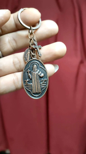 St. Benedict Miraculous Medal Back to back Crucifix and Miraculous Oblong Medal Bronze for Protection Against Evil for Keys