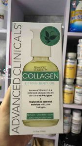 [MỸ] Dầu dưỡng thể Collagen oil : Vitamin C Vitamin E cho cổ decollete cánh tay trên đùi  (112ml) advanced clinicals