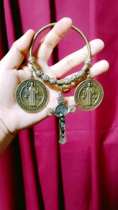 New Religious St. Benedict Miraculous Medal Door Chimes Hanger for House Protection Against Evil