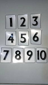 Stiker Nomor 01 sampai 10 Ukuran 7x5cm Bahan Vinyl Glossy Waterproof Stiker Nomor Pintu Nomor Kamar Nomor Kost Stiker Angka Nomor Loker Nomor Inventaris Nomer Urut Angka Urut Nomor Hotel Nomor Villa