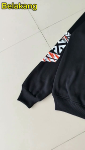 Tiabie Sweater Hoodie Hitam Tangan Panjang Sablon DTF Oversize Pria Wanita Bahan Fleece Tebal