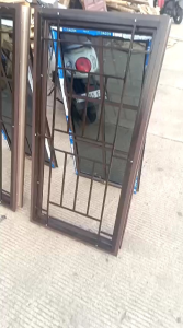 jendela aluminium ornamen lengkap teralis 150x50 bisa custom ukuran lengkap asesoris free packing kayu