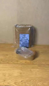 Paper Lunch Box 800ml + Tutup Isi 25pcs | Wadah Makanan Kertas Tebal Food Grade Ramah Lingkungan