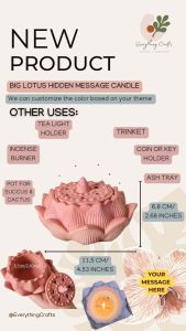 BIG LOTUS HIDDEN MESSAGE SCENTED CANDLE in GIFT BOX
