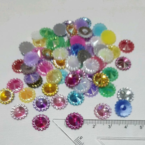 เพชรรุ้ง  (100 ชิ้น) ขนาด 12 มิล ตกแต่งงานฝีมือ ตกแต่งเหรียญโปรยทาน