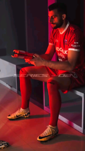 Sarung tangan kiper bola Ayres 02 Merah terbaru dewasa anak lengket