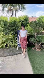 ชุดโจงกระเบนเสื้อผ้าฝ้ายคอบัวใส่คู่โจงกระเบน