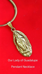Our Lady of Guadalupe Necklace Pendant Stainless Steel gold