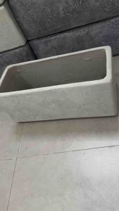 Chậu xi măng nhẹ Vân đá màu xám đường kính của chậu dài 40 rộng 17 cao 17 cm