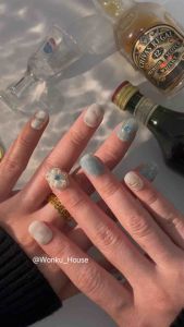 Pakai Kuku Handmade Penuh - Siri Bunga 8 - Dilengkapi dengan Kit Alat / 100% Handmade Wearable Nails - Flower Series 8 - Comes with Tool Kit