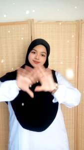 [ Berdagu ] Size 3XL Tudung Sarung Moscrepe Awning Scuba Black And White Edition / Tudung Umrah Haji / Mini Telekung