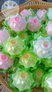 ดอกบัวมวคลดอกไม้โปรยทาน(เป็นงานตัวเปล่า)สามารถนำไปใส่เหรียญทีหลังได้