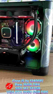 Thùng PC GAMING Core i5 12400F/Ram 16GB DR4/SSD M2 512GB/VGA RTX 3050-6GB...New