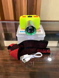 BYZ-777 Color Senter Zoom 3 Cahaya Led Putih Kuning & Biru - Senter Kepala