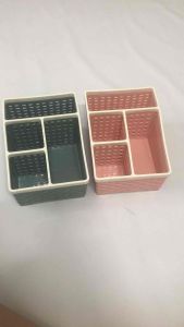 Khay Tiện Ích 4 Ngăn Để Bàn Màu Pastel Xinh Xắn - Nhựa Việt Nhật