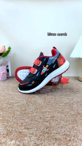 Sepatu Ando Super Power Velcro Perekat Hitam Merah Black Red