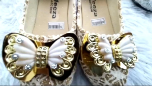 flatshoes sepatu pesta anak perempuan brukat metalik accesoris 22-25 26-30 barang real pick dan terjamin