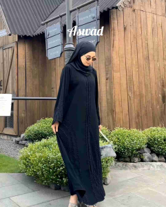 abaya Aswad alkhatib Collection manik hitam mewah eksekutif produksi terbatas jetblack syari outer