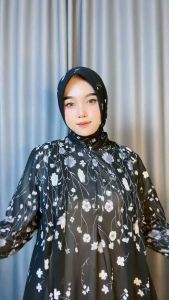 DRESS BUNGA CERUTY SET HIJAB BUSUI MUSLIM ELEGAN