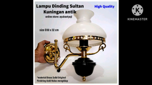 Lampu Dinding Kuningan LD08 HIGH QUALITY Lampu Sultan Solid BRASS Tebal Dekorasi Lampu Ruangan Klasik antik Lilin Lampu tempel KUNING Gold ukir vintage