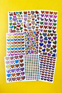 Valentine Heart Sticker Wedding Sticker Good Quality [SG Seller] Colourful Red Shinny Heart Sticker Cute Stickers mygiftskingdom
