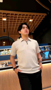 ManClo PC-18 — Polo Shirt Pria Cali Knit Kaos Polo pria berkerah Cali Upper Zip Polo Shirt