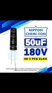 ELKO 180v 50uf ELCO 50uf 180v NIPPON CHEMI-CON BODY PANJANG (isi 5pcs)