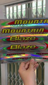 Bộ tem dán xe đạp Mountain Blaze Queen chữ vàng viền đỏ hàng nhập Thái Lan chất lượng cao dành riêng cho dòng xe đạp giá bán cực tốt bán lẻ như bán sỉ
