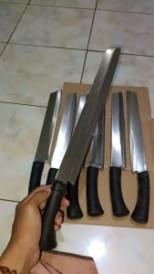 PISAU PEMOTONG SEMANGKA MELON KUE DAN TEMPE SERBAGUNA BAJA HSS PB TOTAL 38 CM TB 2 MILI ASLI BAROS BANTEN