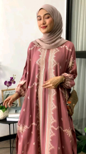 Kaftan Motif Habibah Rayon Jumbo Ld 180 cm