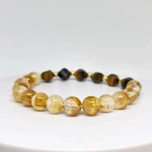 MEG Golden Flow Rhythm Citrine Tigers Eye Beaded Bracelet