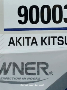 Mata Kail Pancing Owner Akita Kitsune 90003 Tanpa Lubang | Kail Tajam Wader Kecil Jepang | No 0.5 0.8 1