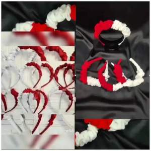 BANDO NAGITA MERAH PUTIH ELASTIS / BANDO MERAH PUTIH / BANDO SCRUNCHIE HUT RI ANTI PATAH / BANDO KERUT MERAH PUTIH 17 AGUSTUS / FREE SIZE ANAK & DEWASA / HEAD BAND RED & WHITE / BRS8725