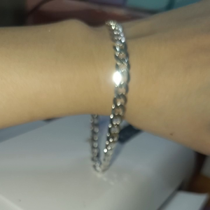 Mens silver 7m flat bracelet