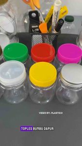 (isi 30pcs) jar bulat 200ml seal liner foam stiker tanpa plug / jar bulat murah / jar plastik murah / jar bumbu
