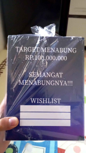 celengan tareget menabung 100juta bentuk kotak jumbo 20x15cm 1 celengan ada 3 target