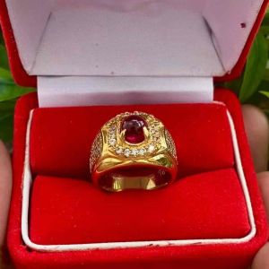 CINCIN BATU MERAH DELIMA ASLI MINIMALIS SUPER MEWAH