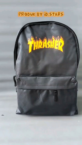 Dinai.bags Tas Ransel kanvas pria terbaru-Tas Distro sekokah motif Thrasher kuning