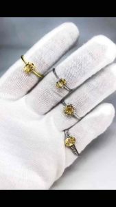 NATURAL CITRINE RINGS AND EARRINGS ( Stone of abundance )