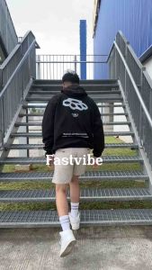 FASTVIBE | HOODIE BOXY OVERSIZE | HODDIE PRIA KEREN | FIGHT WITH LIFE BLACK MOTIF KELLING