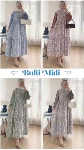 BUNEA DINSE ROSEI MIDI DRESS PREMIUM KOMBINASI BY MOELA