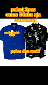 Paket Hemat 2 Pcs Kemeja Motif Distro & Trendy